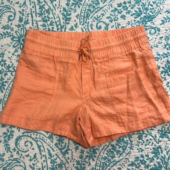 Athleta High Waist Orange Shorts for Casual Wear - Picture 1 of 3